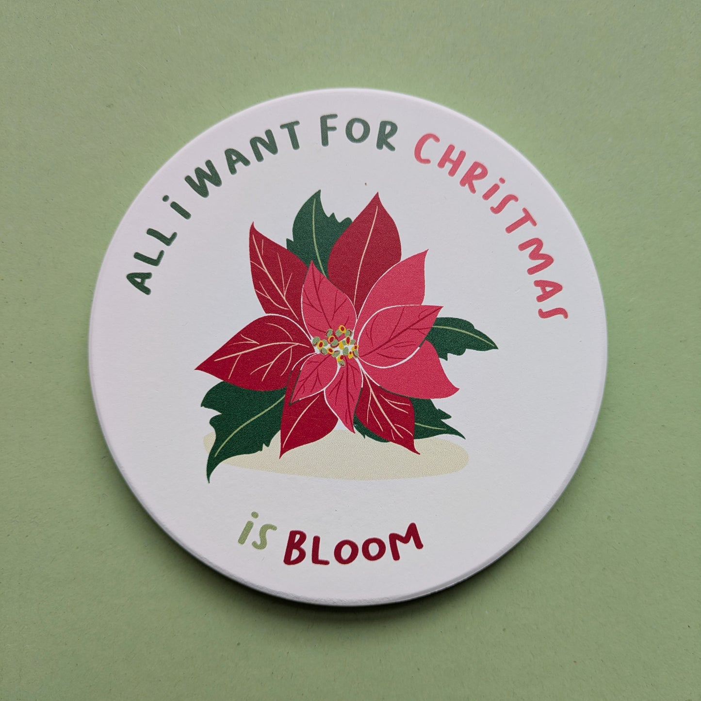 Poinsettia Ceramic Coaster