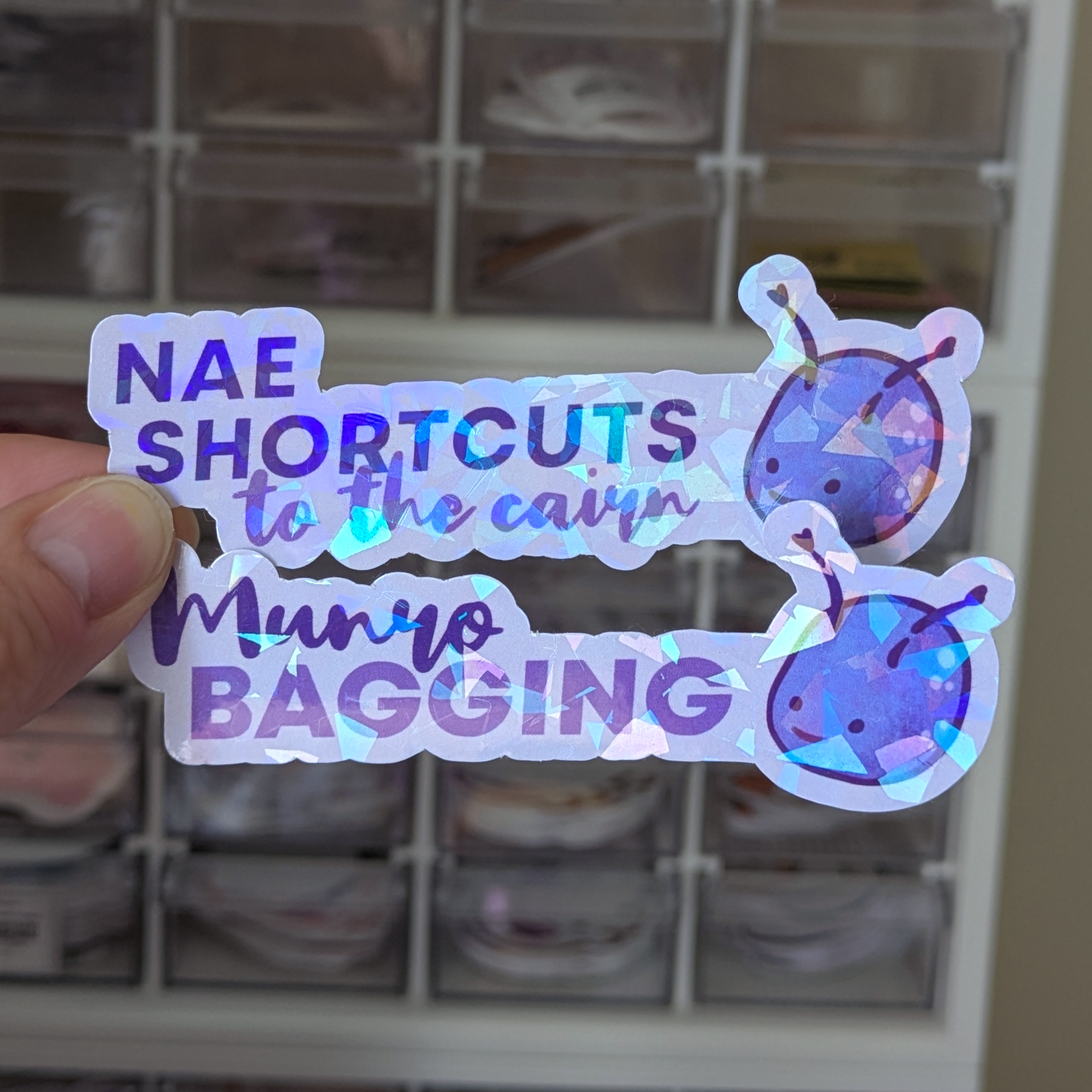 Scottish Hiking Holographic Sticker 2