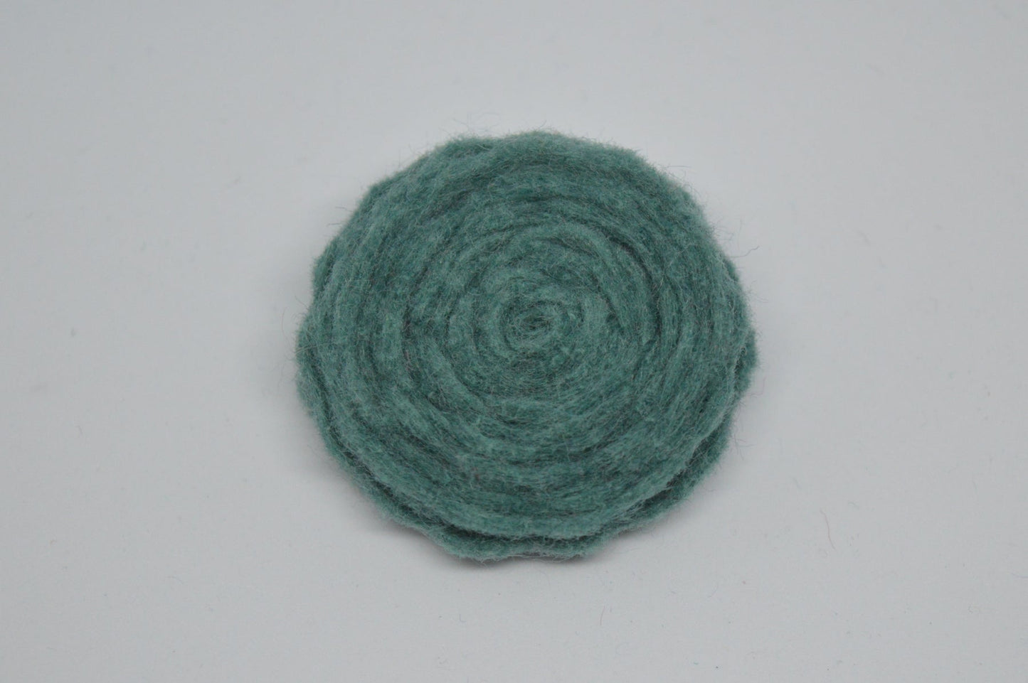 Teal Felt Flower Brooch