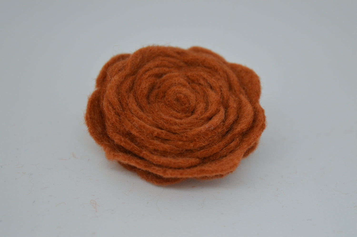 Cinnamon Felt Flower Brooch