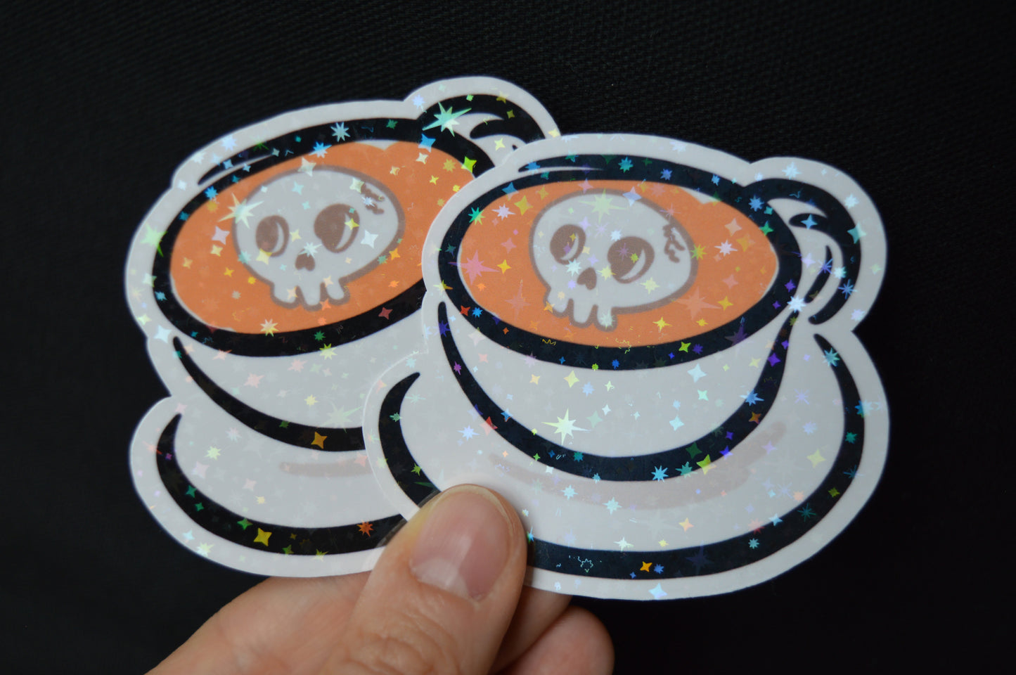 Holographic Skull Cup Sticker 4