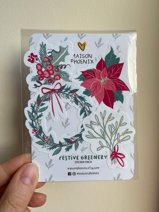 Festive Greenery Sticker Pack 1