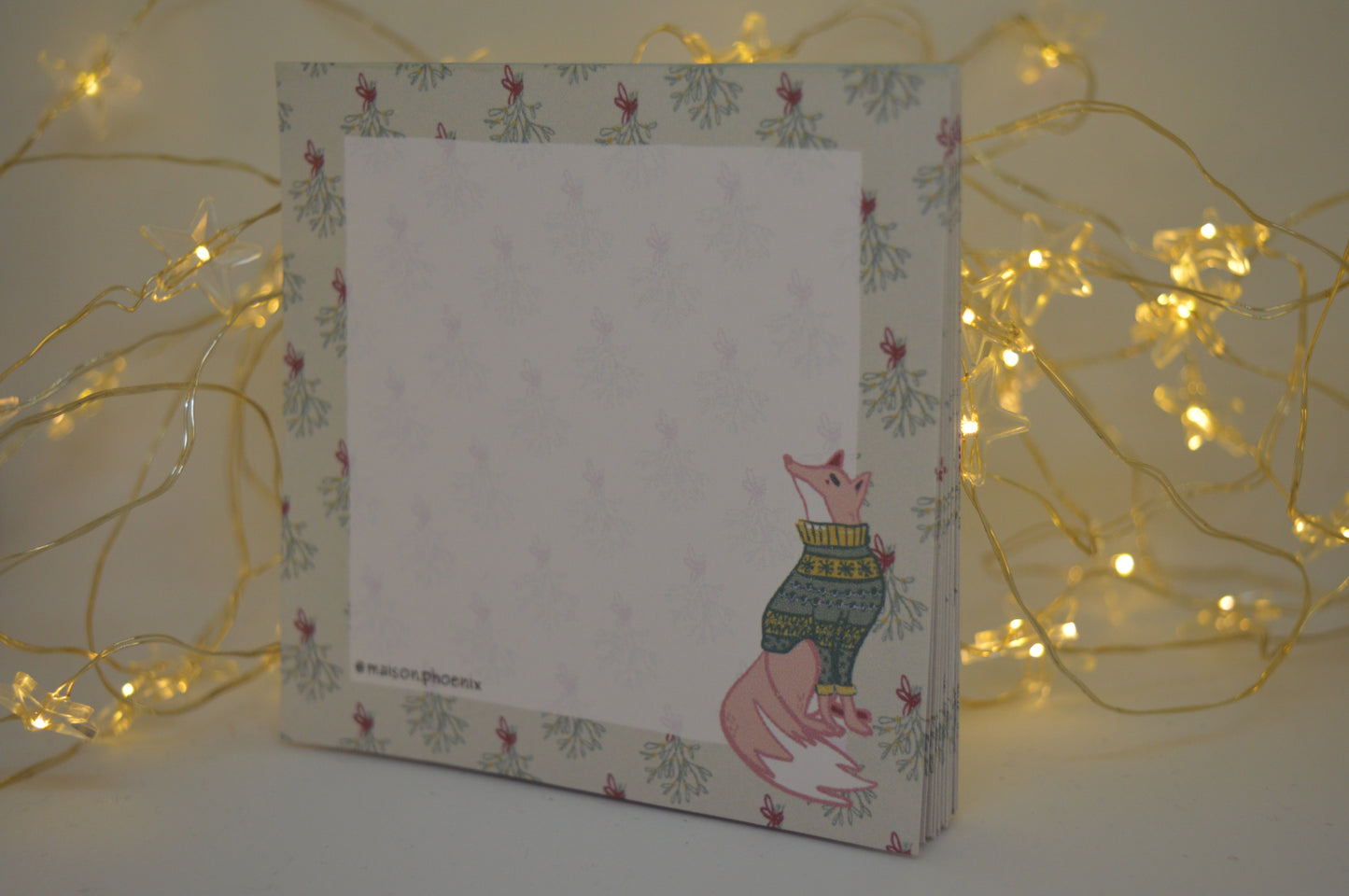 Fox and Mistletoe Memopad 2