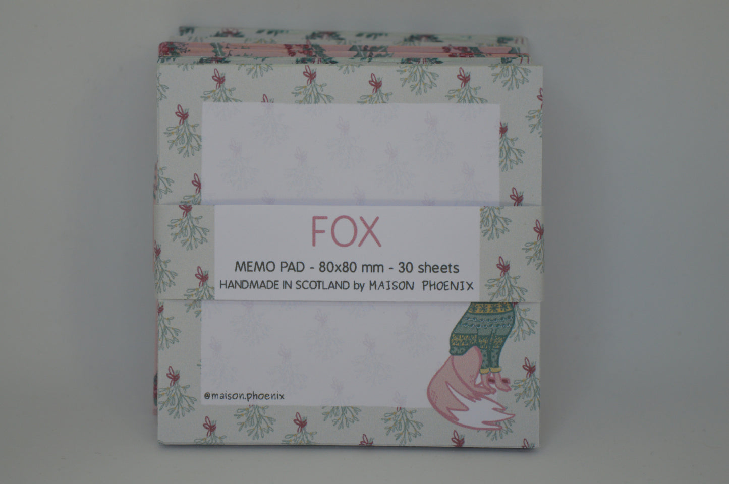 Fox and Mistletoe Memopad 8