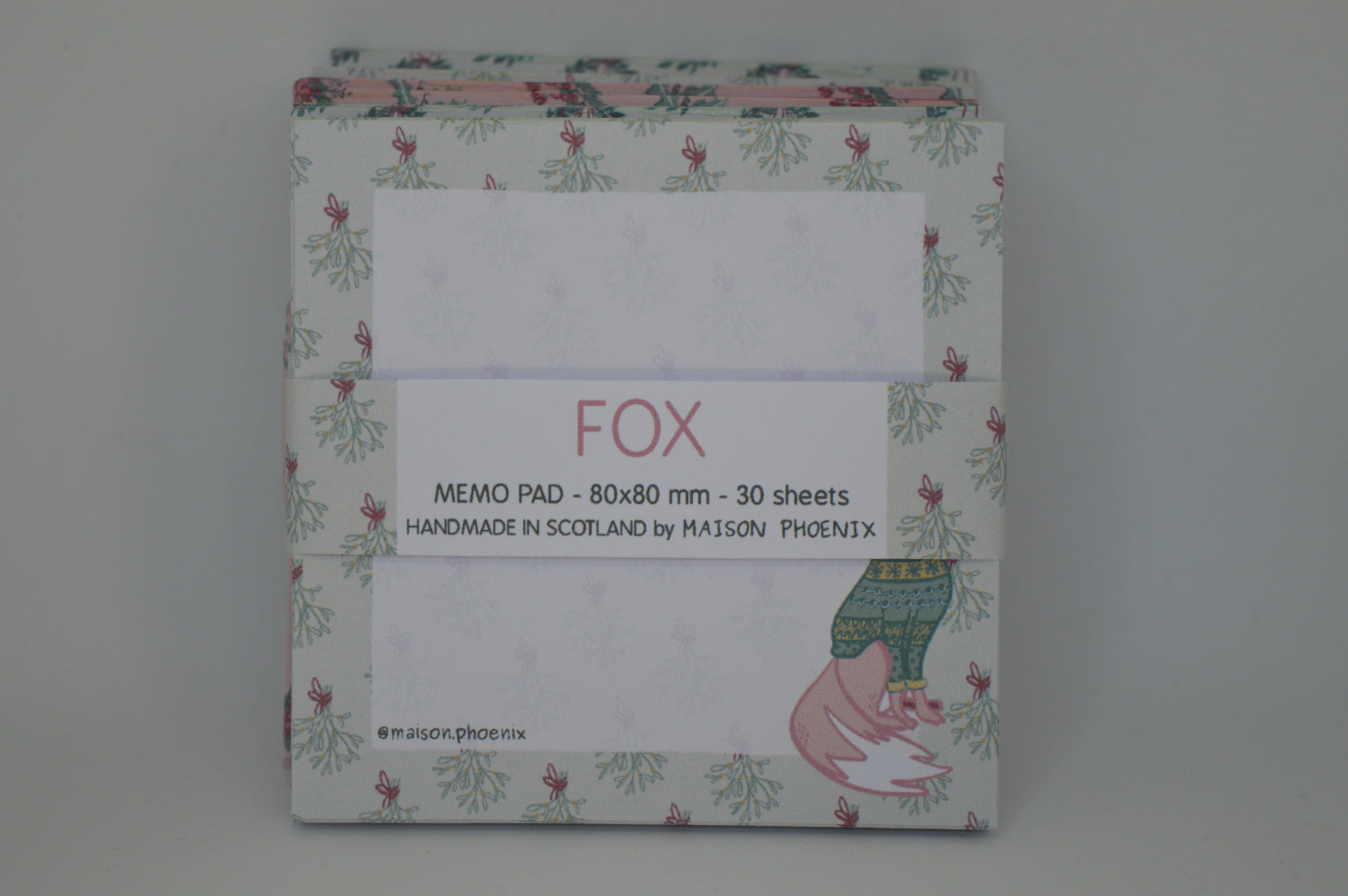 Fox and Mistletoe Memopad 8