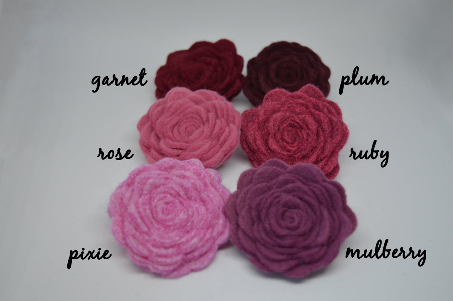 Pink Felt Flower Brooch