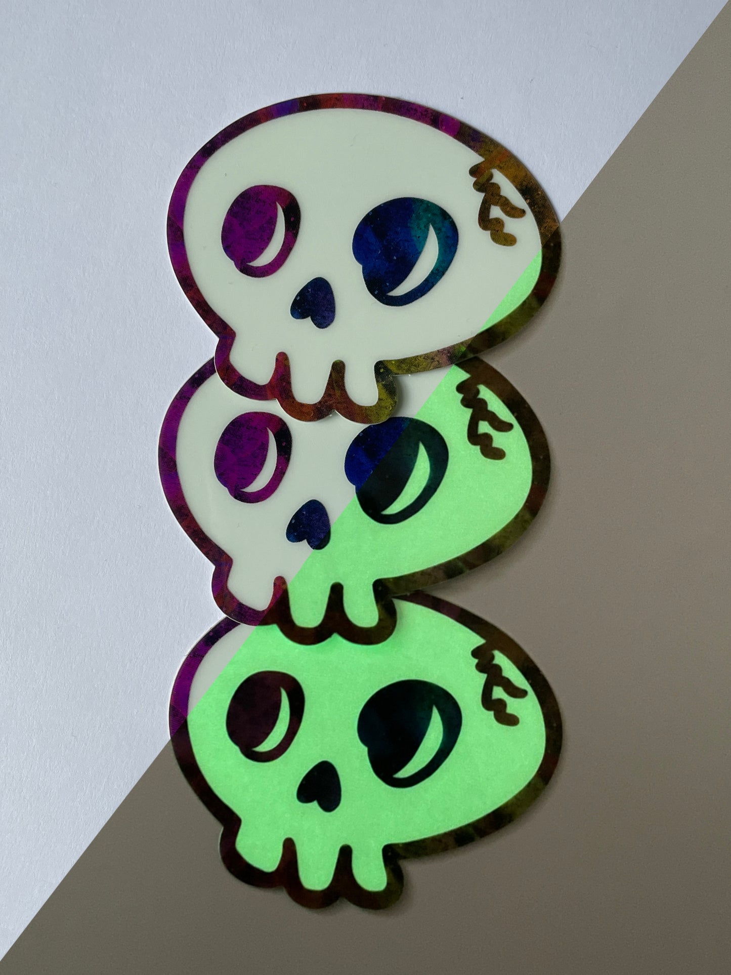 Glow In The Dark Skull Sticker 3