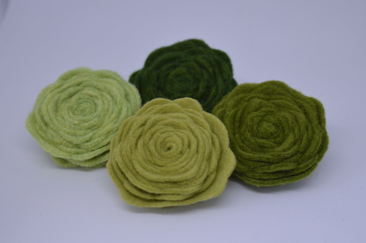 Green Felt Flower Brooch