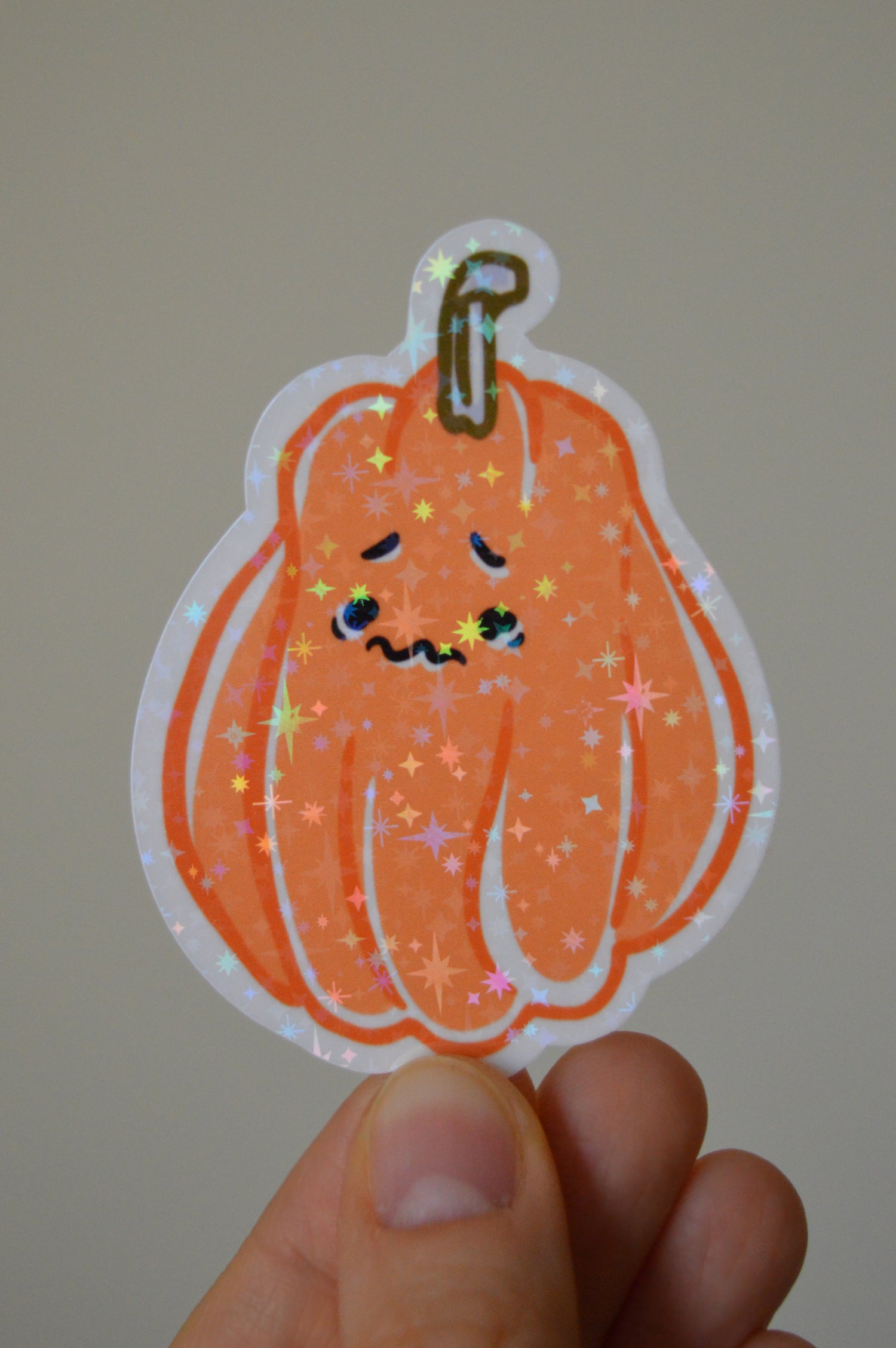 Holographic Pumpkin Sticker 2