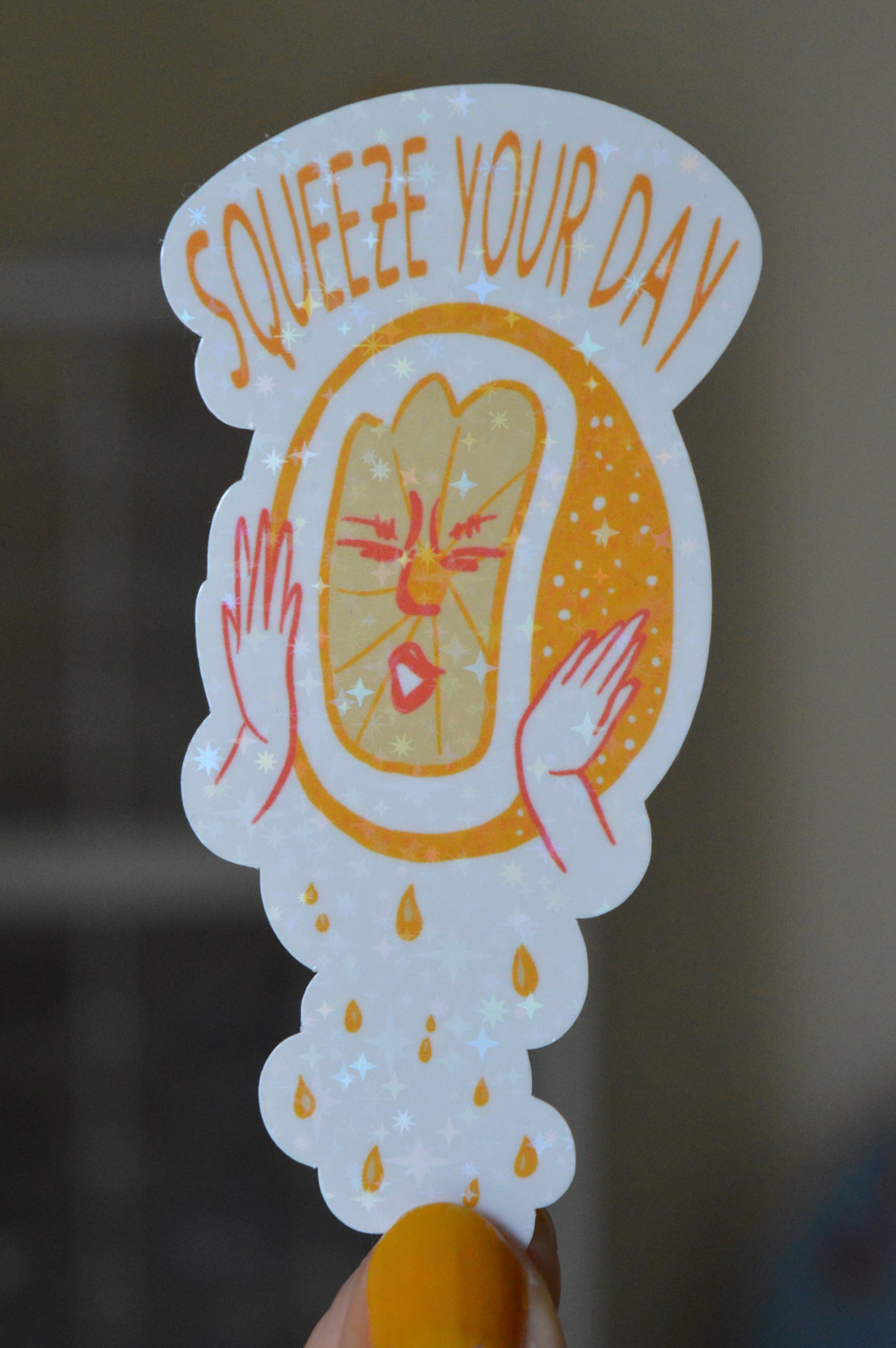 Holographic Lemon Sticker (Sour Face) 2