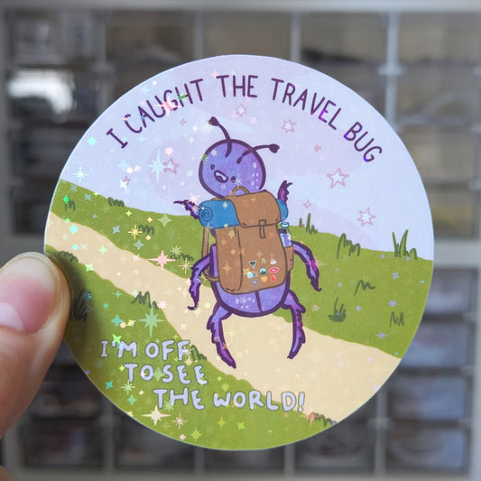 Travel Bug Holographic Sticker 3