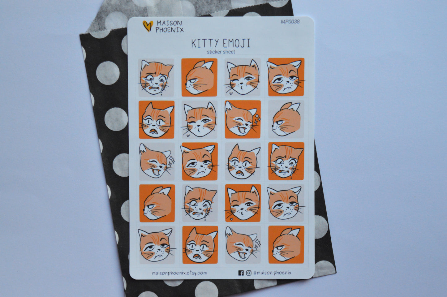 Kitty Emoji Sticker Sheet 1