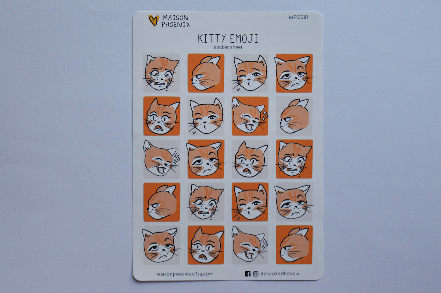 Kitty Emoji Sticker Sheet 2