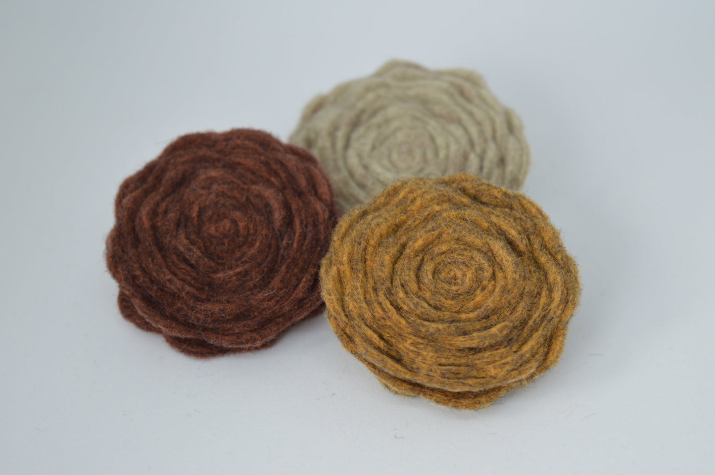 Autumnal Felt Flower Brooch