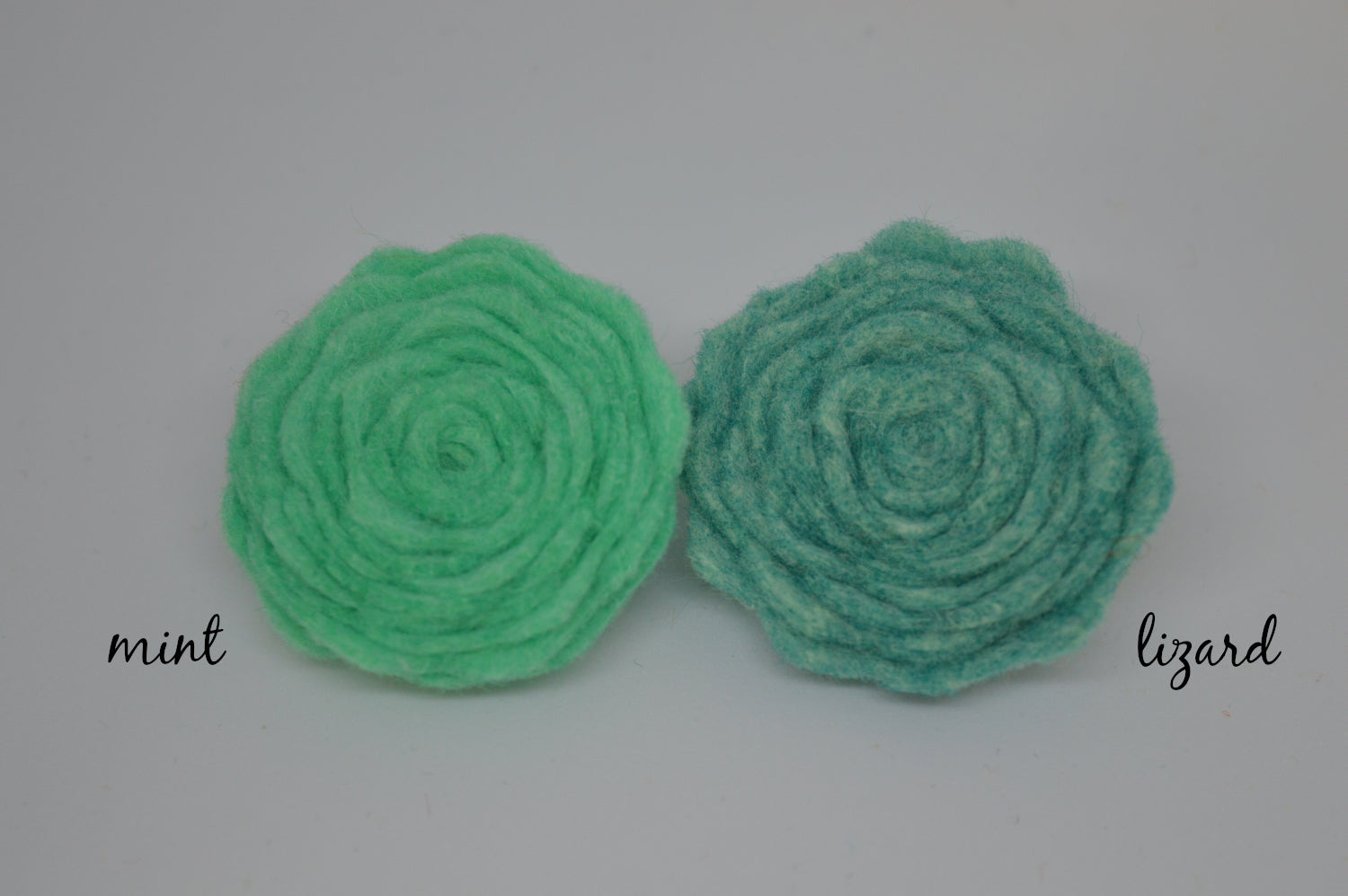 Mint Green Felt Flower Brooch