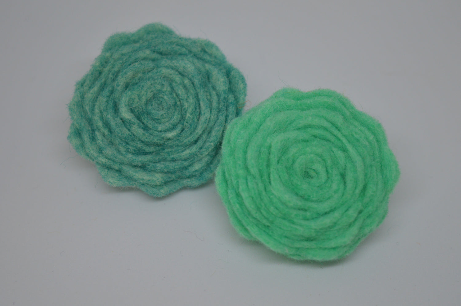 Mint Green Felt Flower Brooch