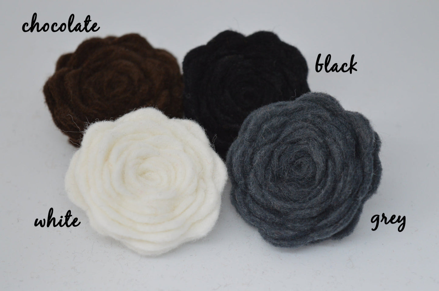 Neutral Felt Flower Brooch