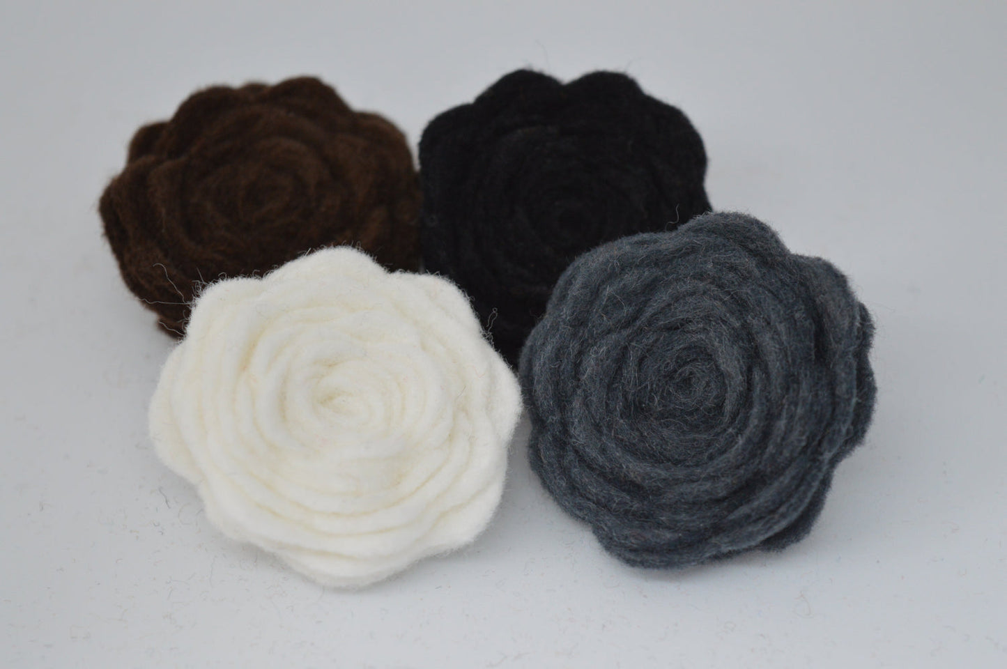 Neutral Felt Flower Brooch