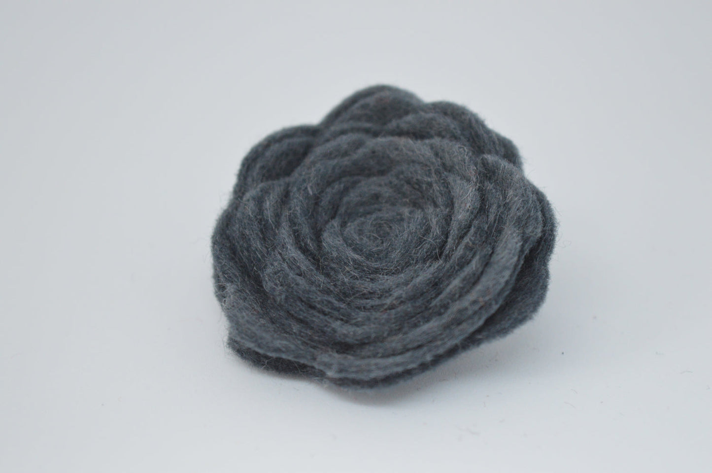 Grey Felt Flower Brooch