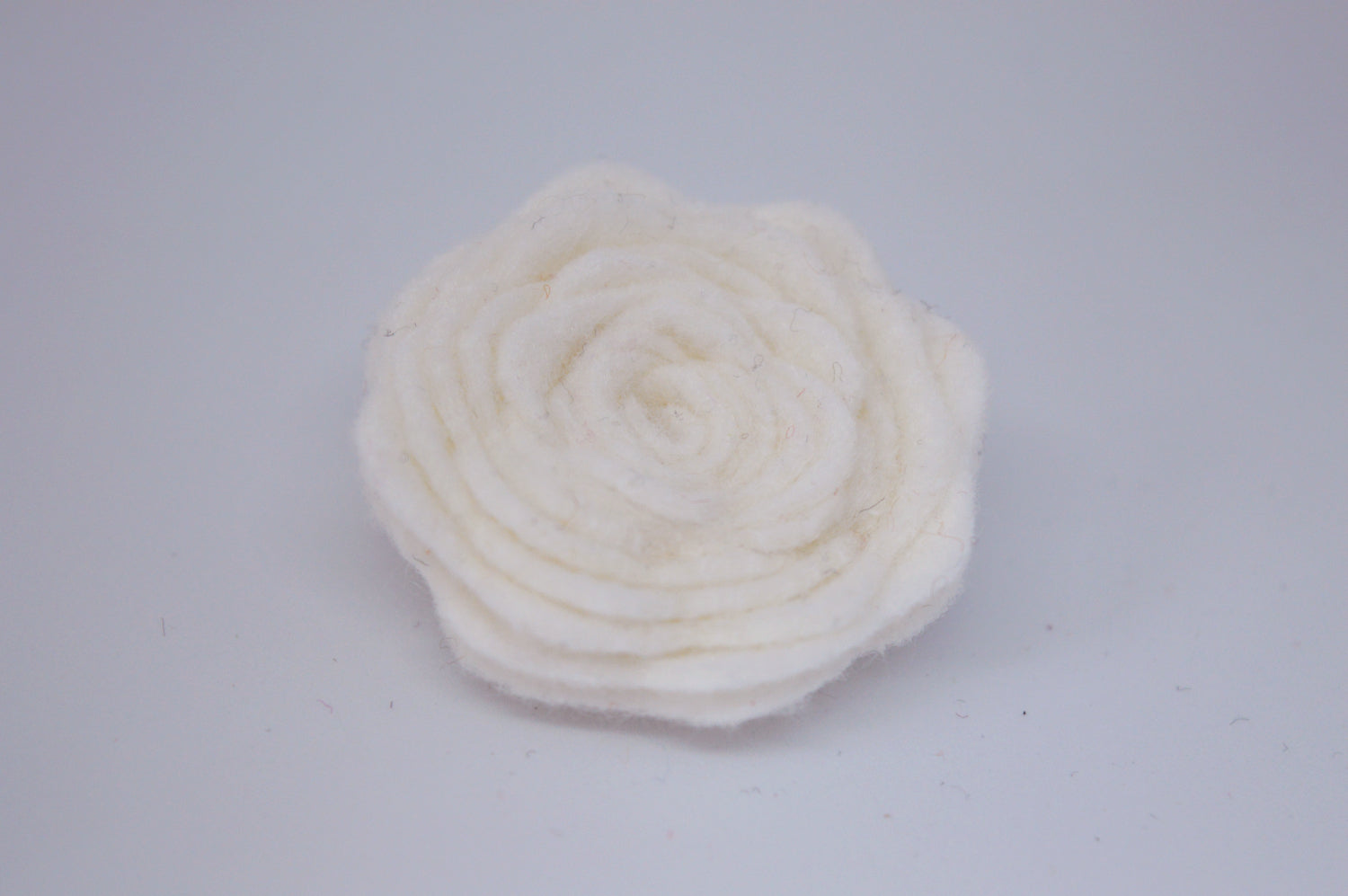 White Felt Flower Brooch