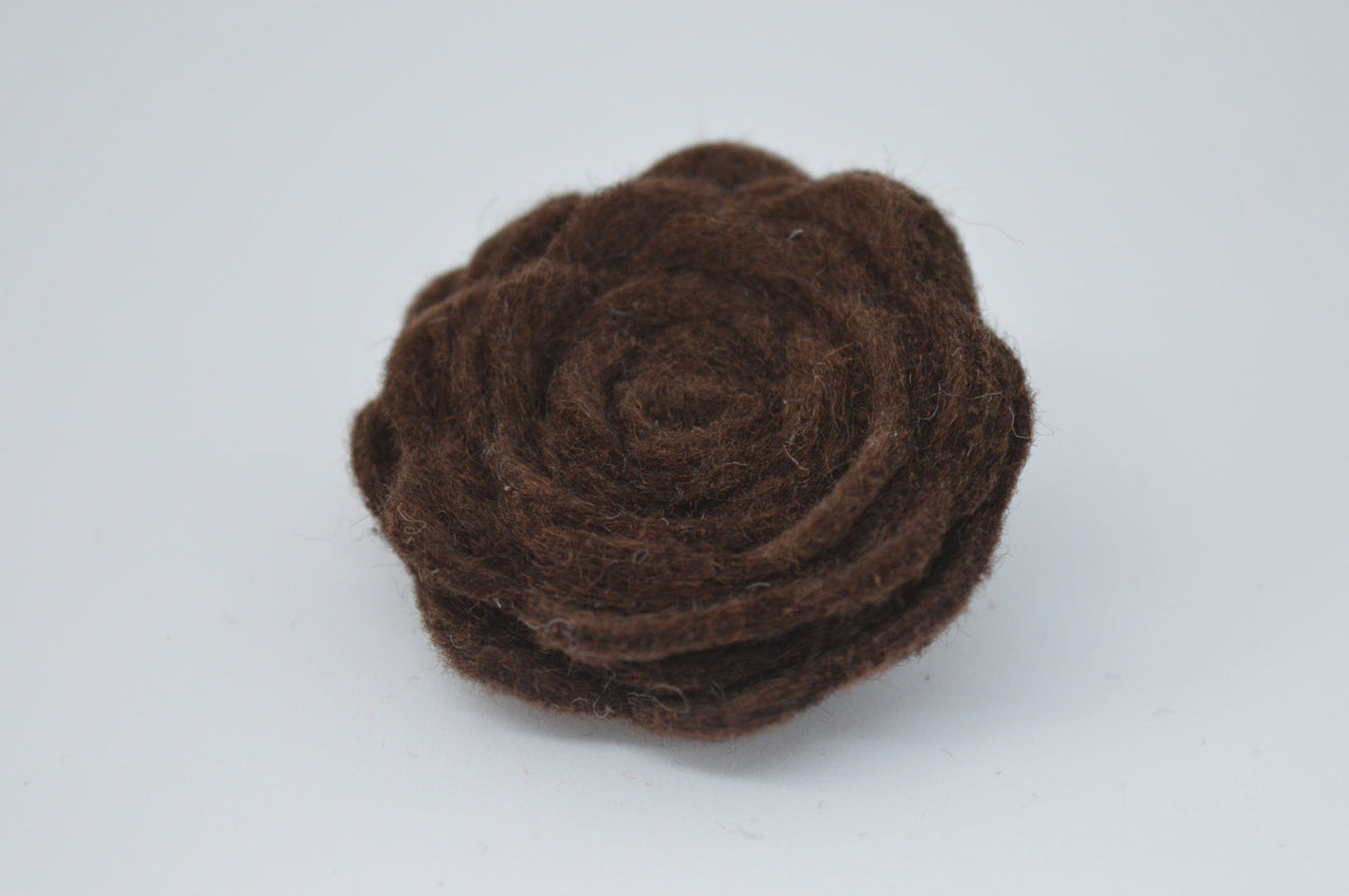 Chocolate Felt Flower Brooch