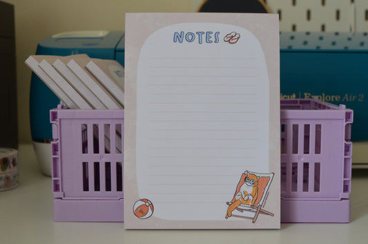 Sunbathing Kitty Notepad 1