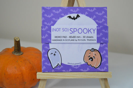 Halloween Ghost and Pumpkin Memopad (Purple) 1