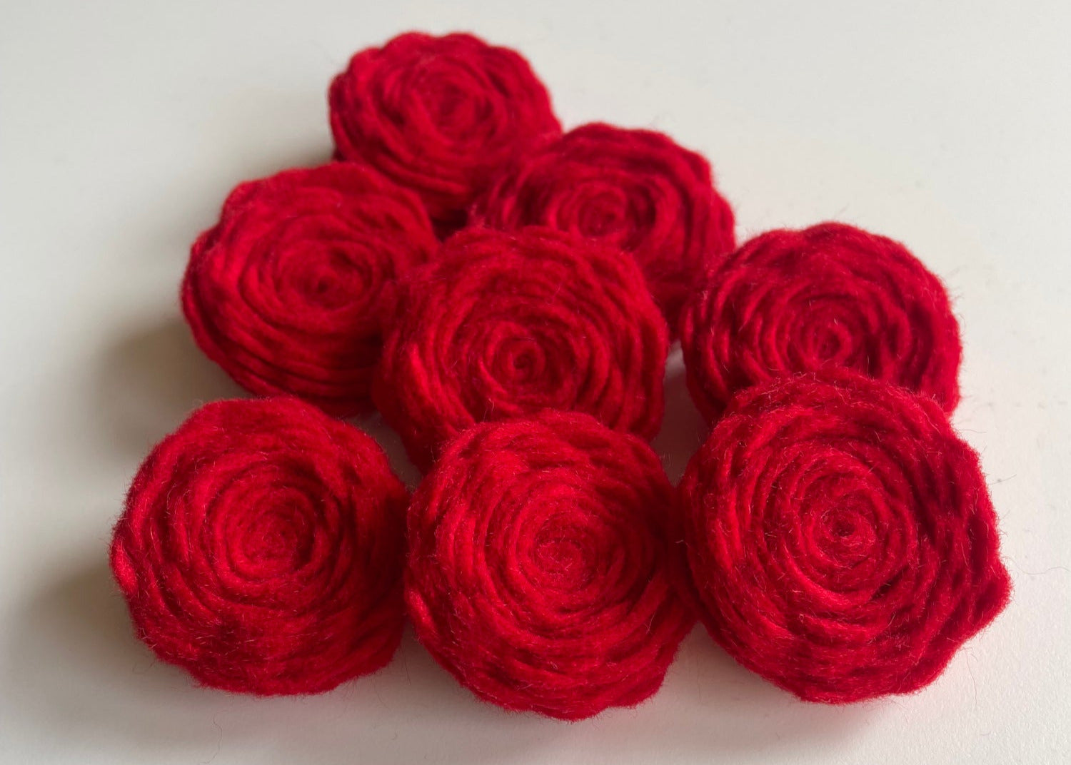 Red Felt Flower Brooch