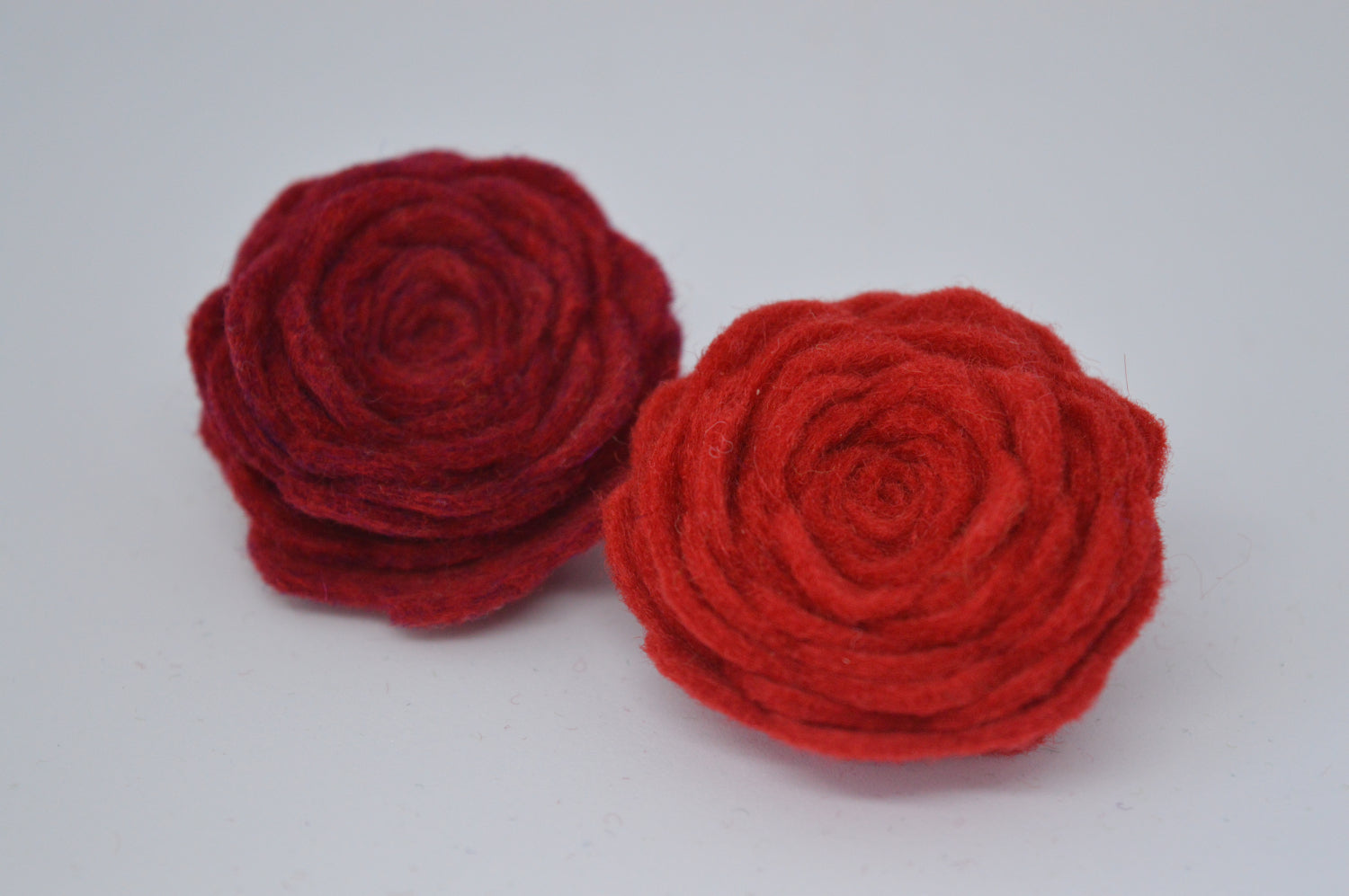 Red Felt Flower Brooch