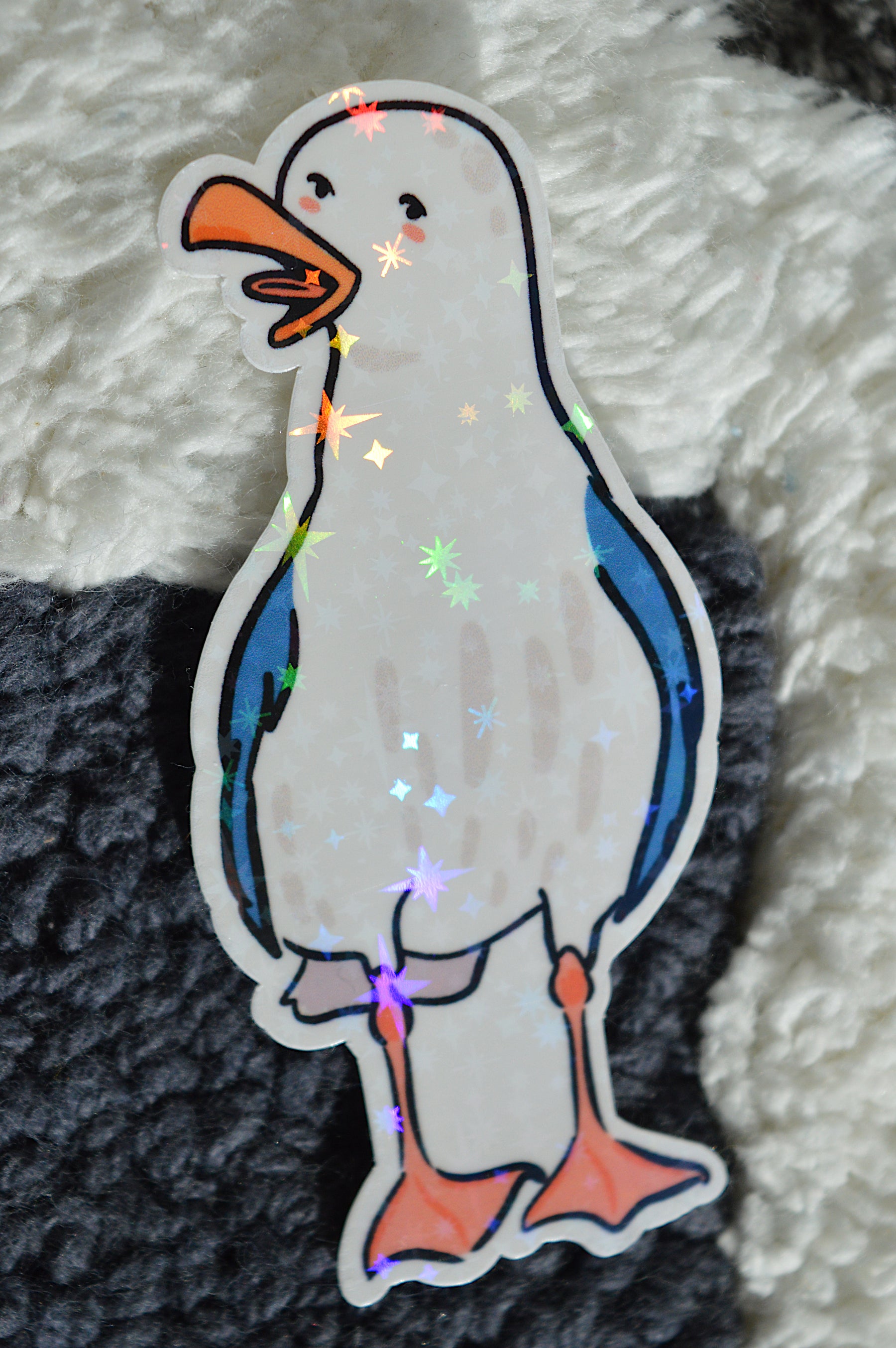 Holographic Nibbles Seagull Sticker 2