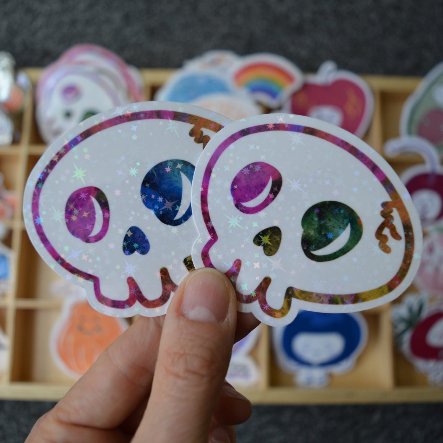 Holographic Skull Sticker 3