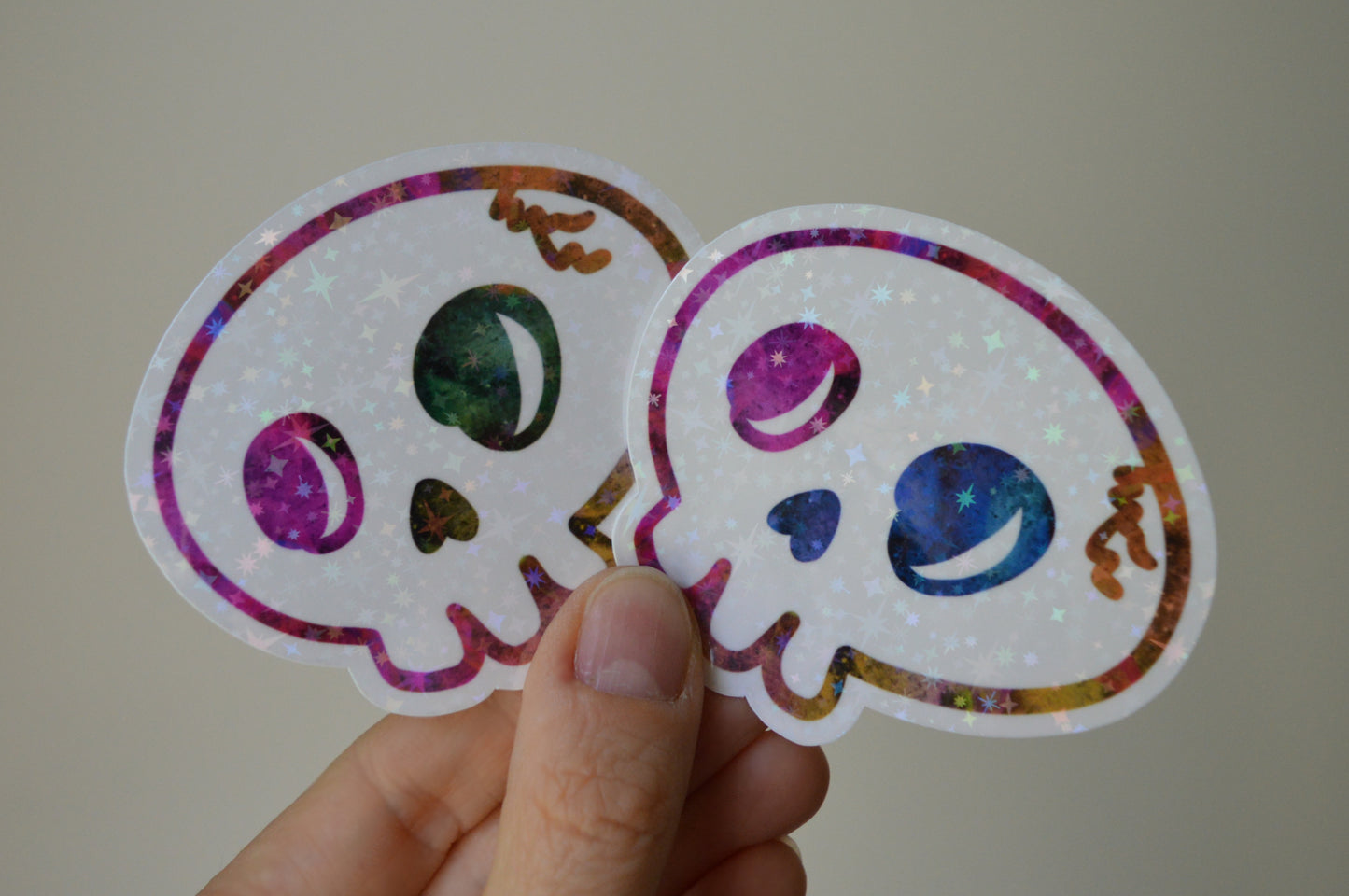 Holographic Skull Sticker 1