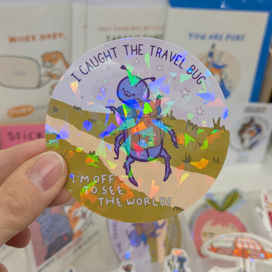 Travel Bug Holographic Sticker 1