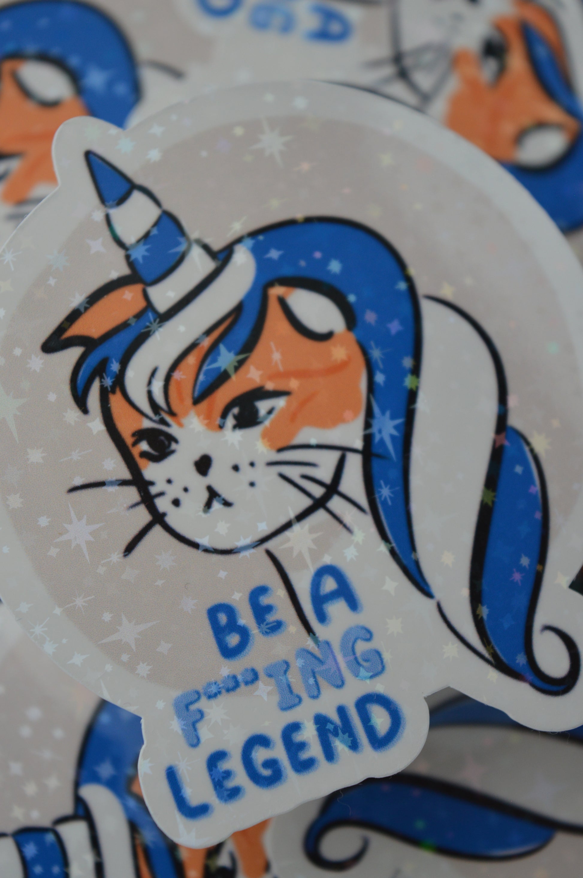 Holographic Unicorn Cat Sticker 5