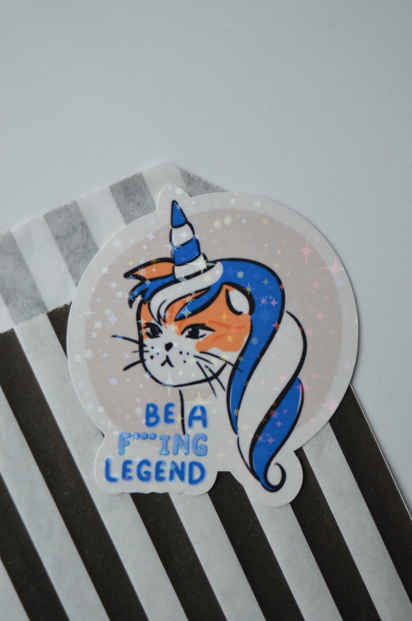 Holographic Unicorn Cat Sticker 4