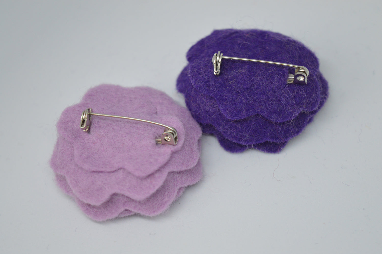 Purple Felt Flower Brooch