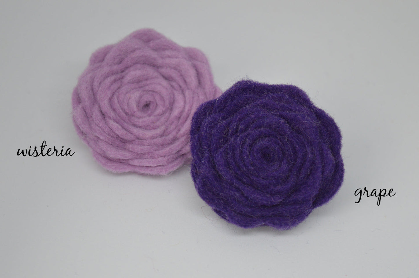 Purple Felt Flower Brooch